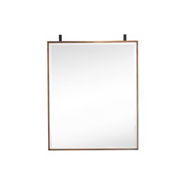 Lakeside 25" Medicine Cabinet Mirror, Mid-Century Walnut and Matte Black