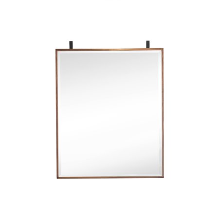 Lakeside 25" Medicine Cabinet Mirror, Mid-Century Walnut and Matte Black