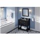 36" Black Adler Vanity, Black Granite Vanity Top, undermount rectangle bowl