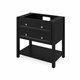 36" Black Adler Vanity, Black Granite Vanity Top, undermount rectangle bowl