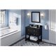 36" Black Adler Vanity, Black Granite Vanity Top, undermount rectangle bowl