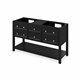 60" Black Adler Vanity, double bowl, Black Granite Vanity Top, two undermount rectangle bowls