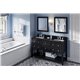 60" Black Adler Vanity, double bowl, Black Granite Vanity Top, two undermount rectangle bowls