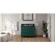 42" Forest Green Katara Vanity, left offset, Black Granite Vanity Top, undermount rectangle bowl