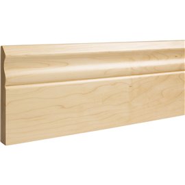 3/4" D x 5" H Hard Maple Scalloped Edge Base Moulding