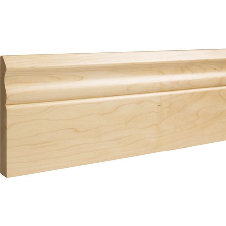 3/4" D x 5" H Hard Maple Scalloped Edge Base Moulding
