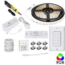 16 Ft. 130 Lumens/Ft.. 12-volt Accent Output Multi-Color RGB Wireless Controller Tape Light Kit, 1 Zone 1 Area