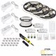 49 Ft., 225 Lumens/Ft. 12-volt Standard Output Quattro Wireless Controller Tape Light Kit, 3 Zone 3 Area, Single-White, Warm Whi