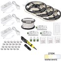 49 Ft., 225 Lumens/Ft. 12-volt Standard Output Quattro Wireless Controller Tape Light Kit, 3 Zone 3 Area, Single-White, Warm Whi