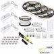 49 Ft., 225 Lumens/Ft. 12-volt Standard Output Quattro Wireless Controller Tape Light Kit, 3 Zone 3 Area, Single-White, Warm Whi