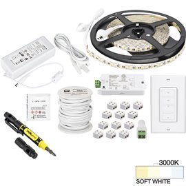 16 Ft. 225 Lumens Per Foot Vivid Uno Wireless Controller Retail Tape Light Kit, 1 Zone 1 Area, 3000K SoFt. White