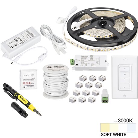 16 Ft. 225 Lumens Per Foot Vivid Uno Wireless Controller Retail Tape Light Kit, 1 Zone 1 Area, 3000K SoFt. White