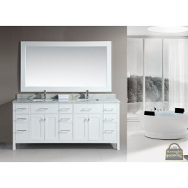 London 78" Double Sink Vanity Set in White