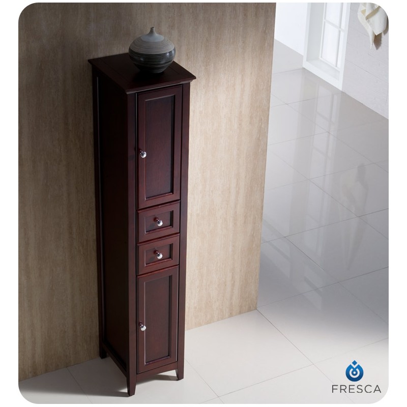 Fresca Oxford Mahogany Tall Bathroom Linen Burroughs