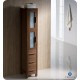 Fresca Torino Walnut Brown Tall Bathroom Linen Side Cabinet