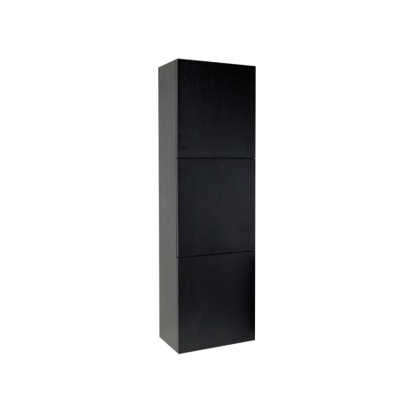 Fresca Black Bathroom Linen Side Cabinet w/ 3 Large Storage Areas