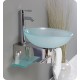 Fresca Cristallino Modern Glass Bathroom Vanity w/ Frosted Vessel Sink