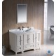 Fresca Oxford 48" Antique White Traditional Bathroom Vanity w/ 2 Side Cabinets