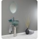 Fresca Ovale Modern Glass Bathroom Vanity w/ Frosted Edge Mirror