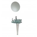 Fresca Netto Modern Glass Bathroom Vanity w/ Wavy Edge Vessel Sink