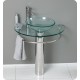 Fresca Attrazione Modern Glass Bathroom Vanity w/ Frosted Edge Mirror