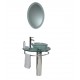 Fresca Attrazione Modern Glass Bathroom Vanity w/ Frosted Edge Mirror