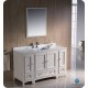 Fresca Oxford 54" Antique White Traditional Bathroom Vanity w/ 2 Side Cabinets