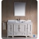 Fresca Oxford 54" Antique White Traditional Bathroom Vanity w/ 2 Side Cabinets