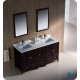 Fresca Oxford 60" Mahogany Traditional Double Sink Bathroom Vanity w/ Side Cabinet