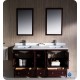 Fresca Oxford 60" Mahogany Traditional Double Sink Bathroom Vanity w/ Side Cabinet
