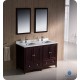 Fresca Oxford 48" Mahogany Traditional Double Sink Bathroom Vanity
