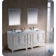 Fresca Oxford 72" Antique White Traditional Double Sink Bathroom Vanity w/ Side Cabinet