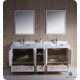 Fresca Oxford 72" Antique White Traditional Double Sink Bathroom Vanity w/ Side Cabinet