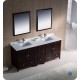 Fresca Oxford 72" Mahogany Traditional Double Sink Bathroom Vanity w/ Side Cabinet