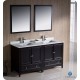 Fresca Oxford 60" Espresso Traditional Double Sink Bathroom Vanity