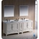 Fresca Oxford 84" Antique White Traditional Double Sink Bathroom Vanity w/ Side Cabinet