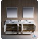 Fresca Oxford 84" Antique White Traditional Double Sink Bathroom Vanity w/ Side Cabinet