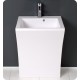 Fresca Quadro White Pedestal Sink w/ Medicine Cabinet - Modern Bathroom Vanity