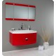 Fresca Energia Red Modern Bathroom Vanity w/ Three Panel Folding Mirror