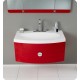 Fresca Energia Red Modern Bathroom Vanity w/ Three Panel Folding Mirror