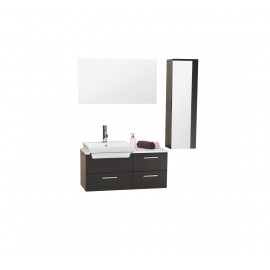 Fresca Caro Espresso Modern Bathroom Vanity w/ Mirrored Side Cabinet