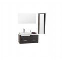 Fresca Caro Espresso Modern Bathroom Vanity w/ Mirrored Side Cabinet