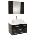 Fresca Modello Espresso Modern Bathroom Vanity w/ Marble Countertop