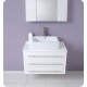 Fresca Modello White Modern Bathroom Vanity w/ Marble Countertop