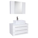 Fresca Modello White Modern Bathroom Vanity w/ Marble Countertop