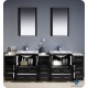 Fresca Torino 84" Espresso Modern Double Sink Bathroom Vanity w/ 3 Side Cabinets & Integrated Sinks