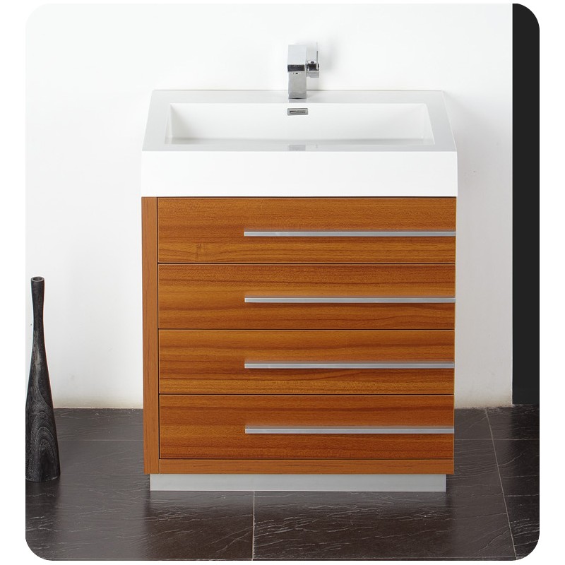 Fresca Livello 30" Teak Modern Bathroom Vanity w/ Medicine