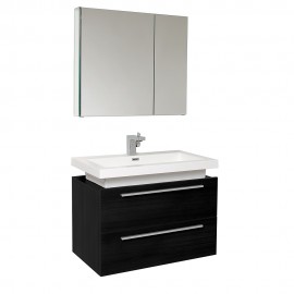 Fresca Medio Black Modern Bathroom Vanity w/ Medicine Cabinet