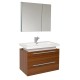 Fresca Medio Teak Modern Bathroom Vanity w/ Medicine Cabinet