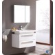 Fresca Medio White Modern Bathroom Vanity w/ Medicine Cabinet